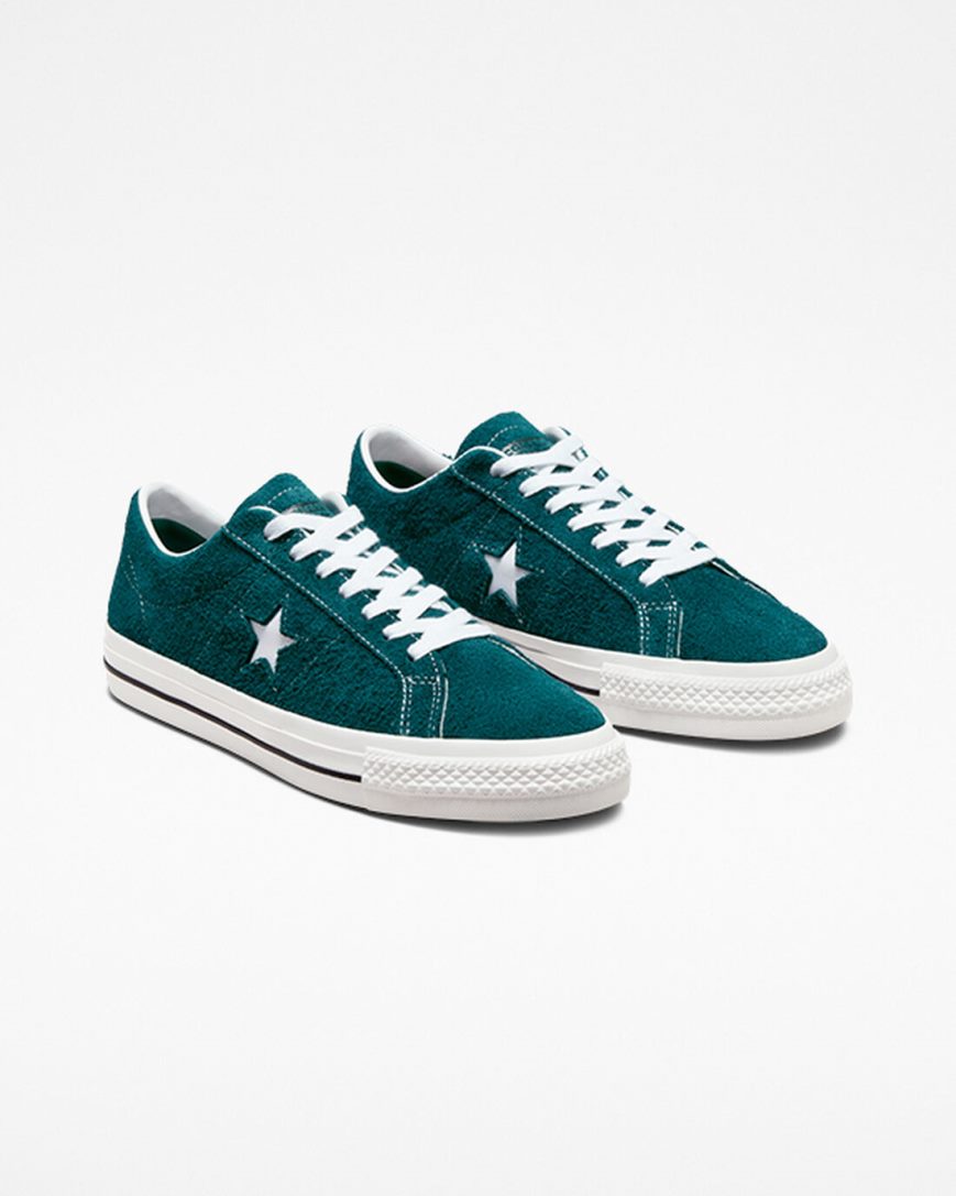 Skate Topanky Converse One Star Pro Vintage Semisove Damske Zelene Čierne Biele | SK NP11HU5